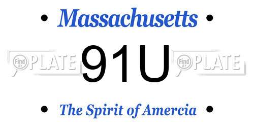 91U Massachusetts License Plate