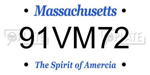 91VM72 Massachusetts License Plate