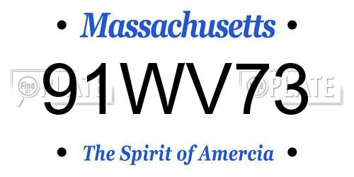 91WV73 Massachusetts License Plate