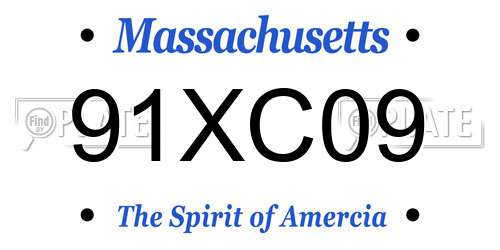 91XC09 Massachusetts License Plate