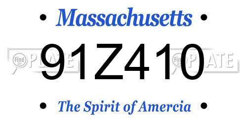 91Z410 Massachusetts License Plate
