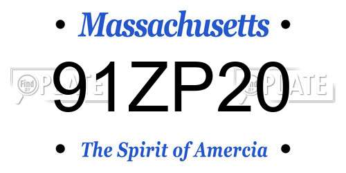 91ZP20 Massachusetts License Plate