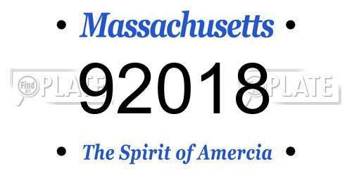 92018 Massachusetts License Plate