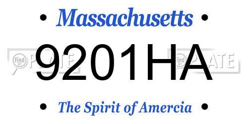 9201HA Massachusetts License Plate