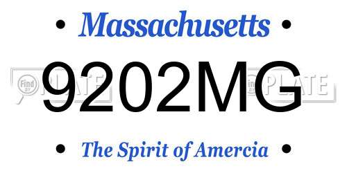 9202MG Massachusetts License Plate