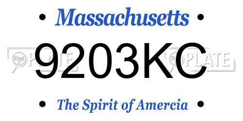 9203KC Massachusetts License Plate