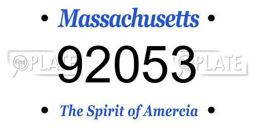 92053 Massachusetts License Plate