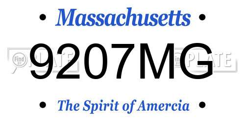 9207MG Massachusetts License Plate