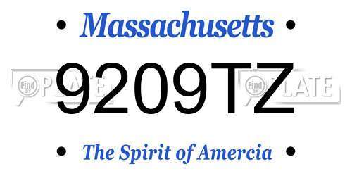 9209TZ Massachusetts License Plate