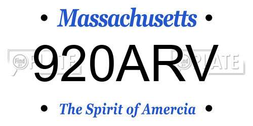 920ARV Massachusetts License Plate