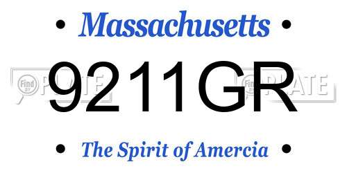 9211GR Massachusetts License Plate