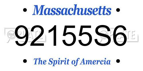 92155S6 Massachusetts License Plate