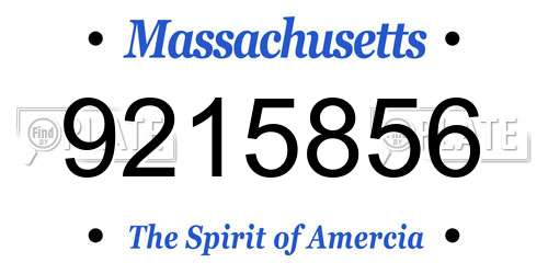 9215856 Massachusetts License Plate