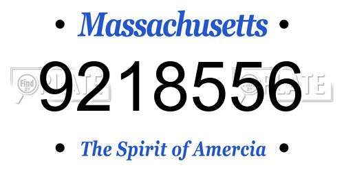 9218556 Massachusetts License Plate