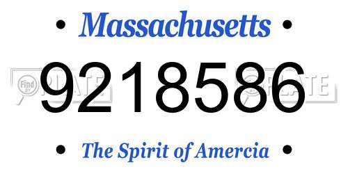 9218586 Massachusetts License Plate