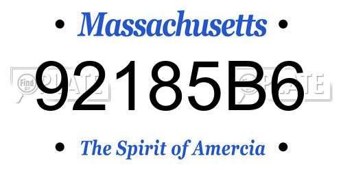 92185B6 Massachusetts License Plate