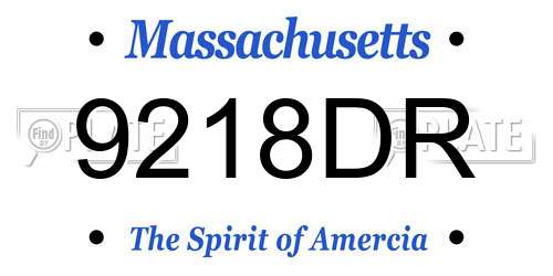 9218DR Massachusetts License Plate