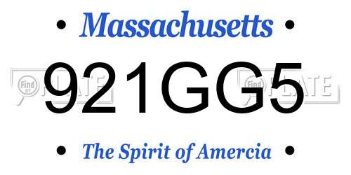 921GG5 Massachusetts License Plate