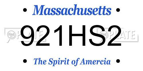 921HS2 Massachusetts License Plate