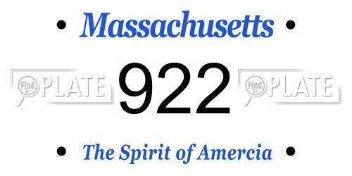 922 Massachusetts License Plate