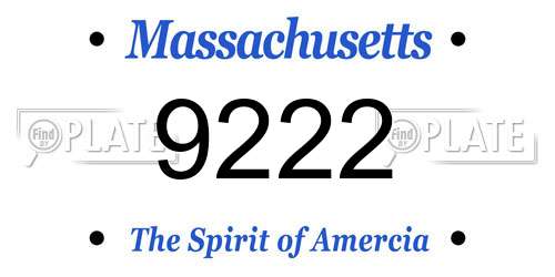 9222 Massachusetts License Plate