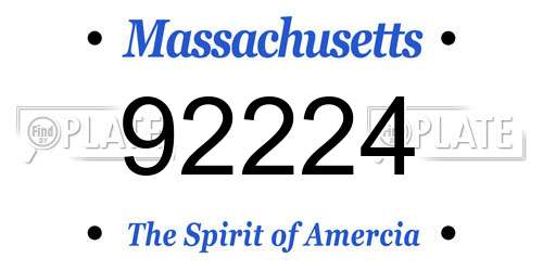 92224 Massachusetts License Plate