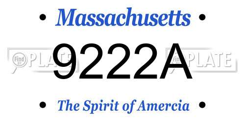 9222A Massachusetts License Plate