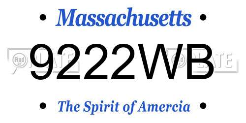 9222WB Massachusetts License Plate