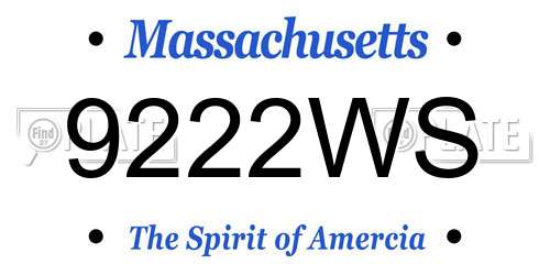 9222WS Massachusetts License Plate