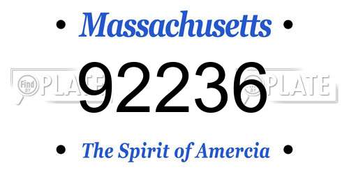 92236 Massachusetts License Plate