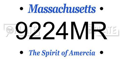 9224MR Massachusetts License Plate