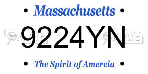 9224YN Massachusetts License Plate