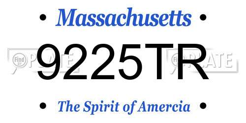 9225TR Massachusetts License Plate