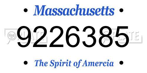 9226385 Massachusetts License Plate