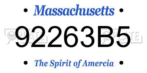 92263B5 Massachusetts License Plate