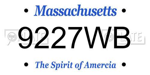 9227WB Massachusetts License Plate