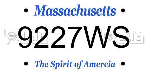 9227WS Massachusetts License Plate
