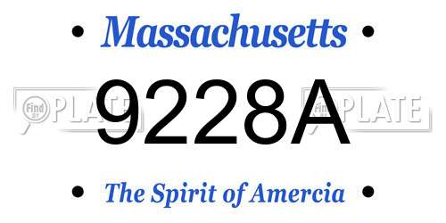 9228A Massachusetts License Plate
