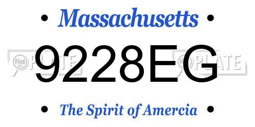 9228EG Massachusetts License Plate