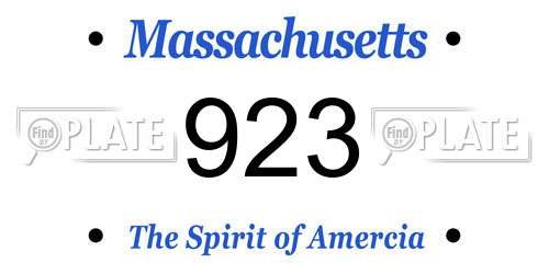 923 Massachusetts License Plate