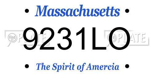 9231LO Massachusetts License Plate