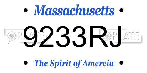 9233RJ Massachusetts License Plate