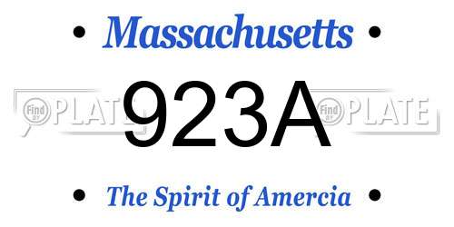 923A Massachusetts License Plate
