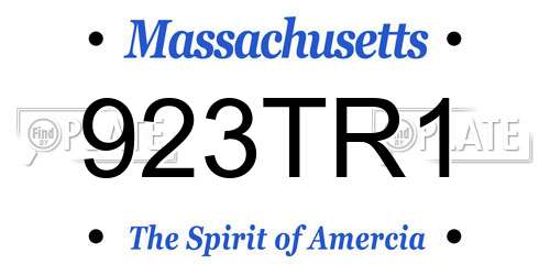 923TR1 Massachusetts License Plate