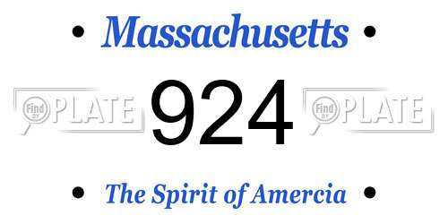 924 Massachusetts License Plate