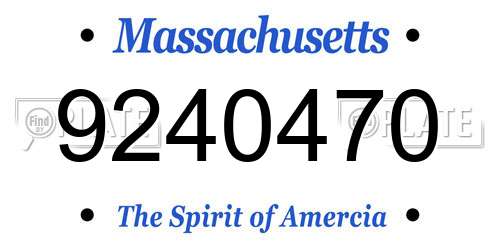 9240470 Massachusetts License Plate