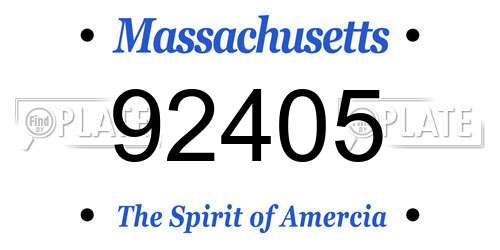 92405 Massachusetts License Plate