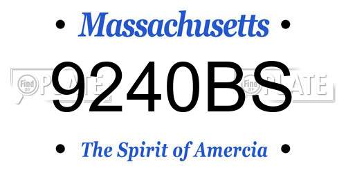 9240BS Massachusetts License Plate