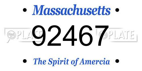 92467 Massachusetts License Plate
