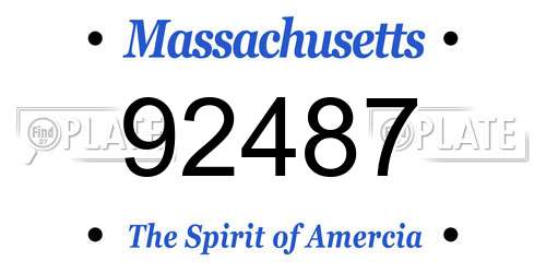 92487 Massachusetts License Plate